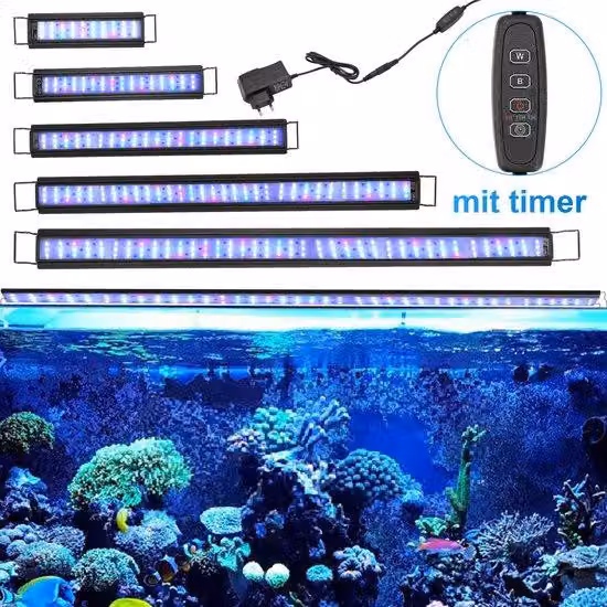 Lampada per acquario da 45W con supporto e timer, adatta per uso interno