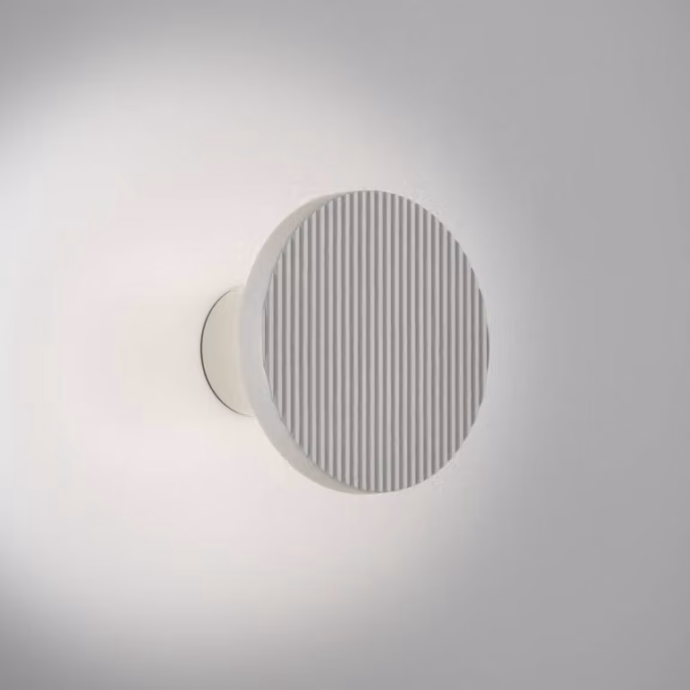 Bover Applique da parete Arid A/01, dimmerabile, Bianco / Opale, Soggiorno / Sala da pranzo, Alluminio, Design, Applique
