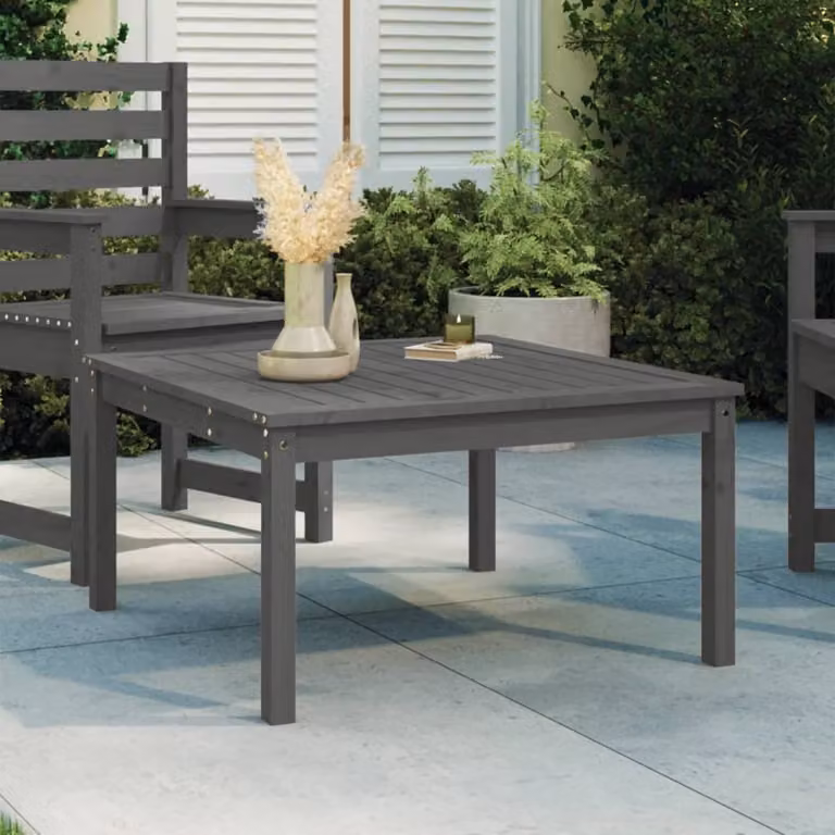 Maison Exclusive - Tavolo da giardino grigio 82,5x82,5x45 cm in legno massello di pino