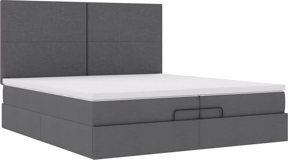 Struttura Letto Pouf con Materassi 200x200 cm in Tessuto