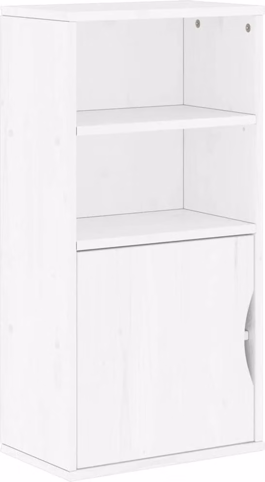 Armadietto Laterale ODDA Bianco 40x24x79 cm Legno Massello Pino