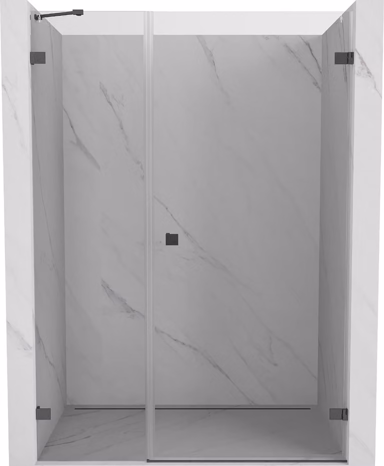 Mexen Lunar-B porta doccia a battente destra 115 cm, trasparente, grigio canna di fucile spazzolato - 832S-115-050-66-00-P