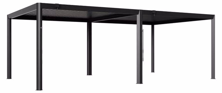 PRIMEYARD Pergola bioclimatica 4x7 m, pali in alluminio ca. 13x13 cm, tetto a lamelle regolabili in alluminio
