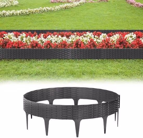 Set di palizzate in plastica 45 m, antracite, flessibile