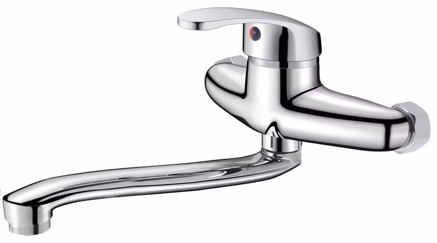 Rubinetto da parete, miscelatore monocomando, 30 cm, rotazione a 360°, per cucina