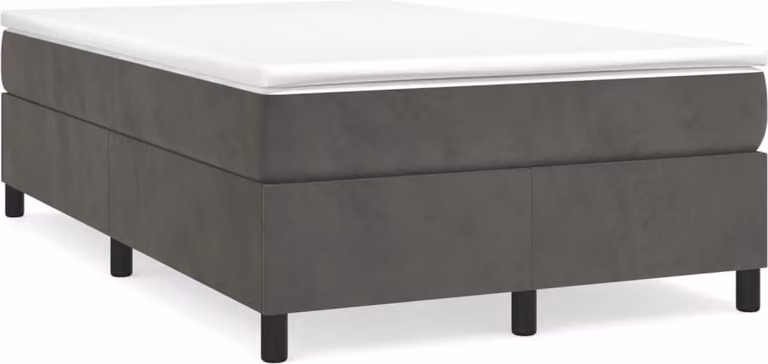 Maison Exclusive - Letto boxspring con materasso grigio scuro 120x190 cm velluto