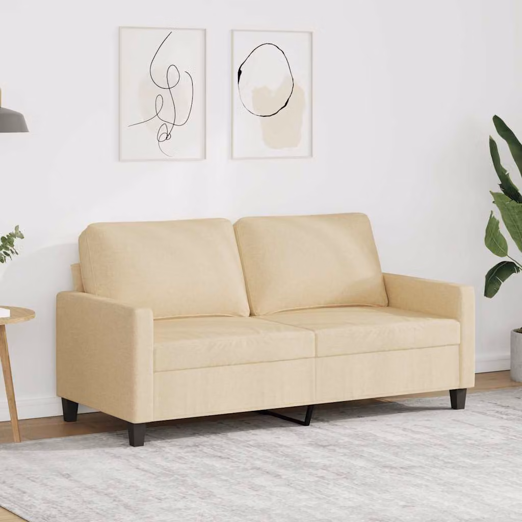 Divano a 2 posti vidaXL moderno in tessuto beige con struttura in metallo per il tuo soggiorno