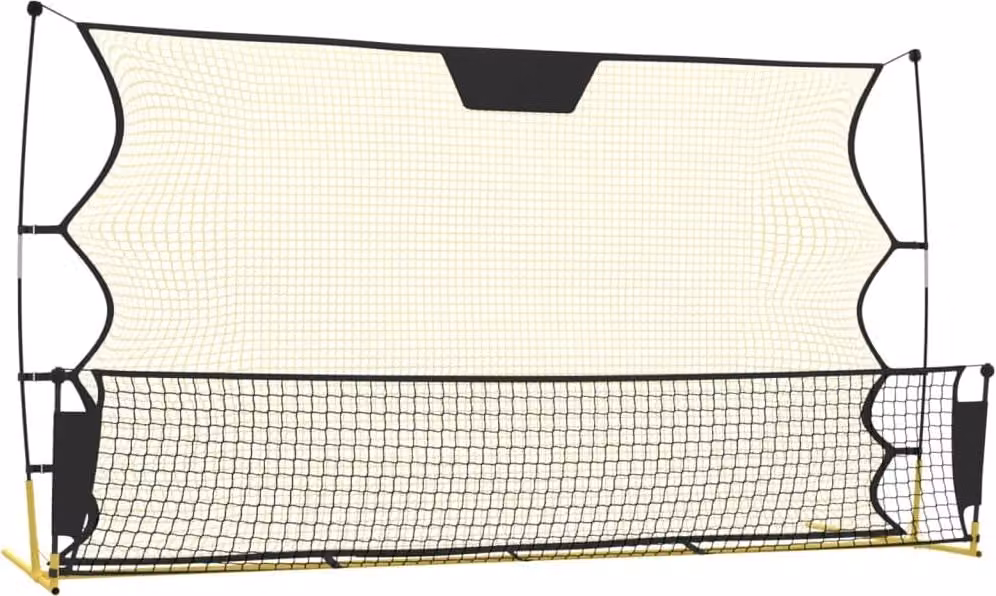 Rete Rimbalzante da Calcio Nera Gialla 183x85x120cm Poliestere