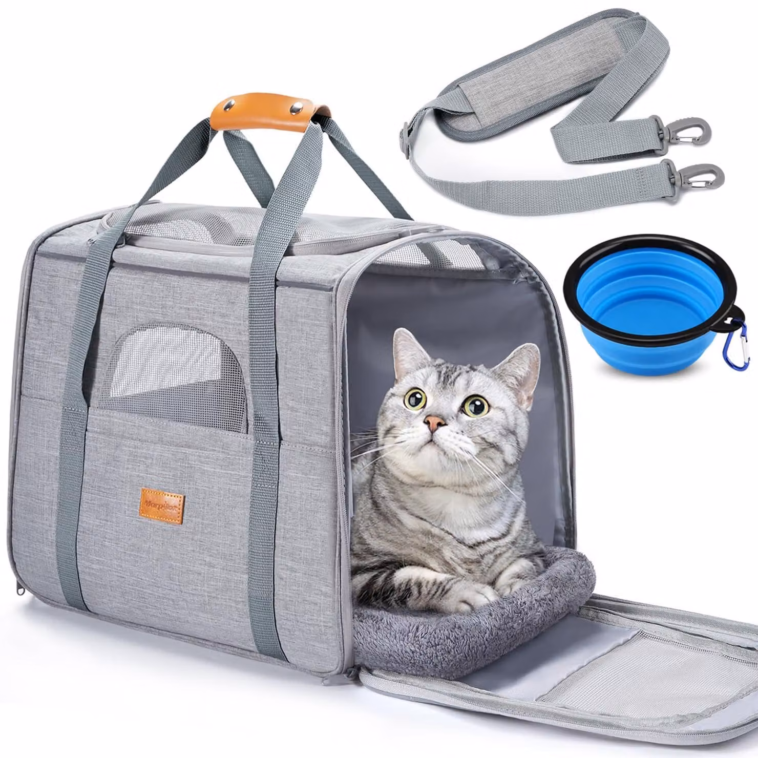 Trasportino per gatti di grandi dimensioni, fino a 7 kg, borsa pieghevole