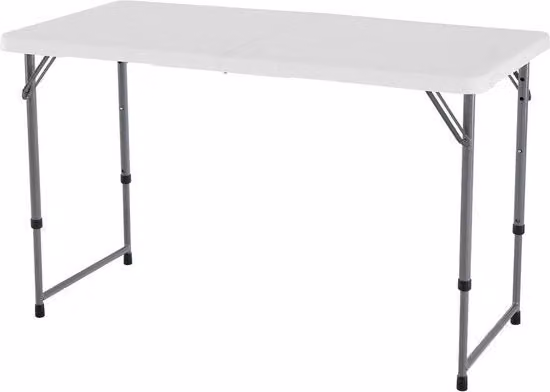 Tavolo da viaggio in alluminio pieghevole - 1219x61x61 cm - pieghevole - estensibile - altezza regolabile - 914 cm