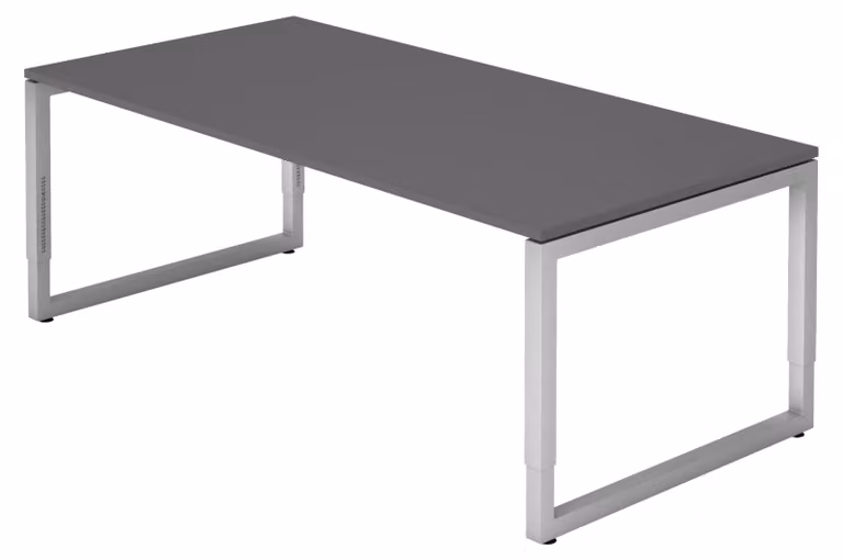 bümö Scrivania Serie-R - Struttura: argento, decorazione: grafite, dimensioni: 200 x 100 cm