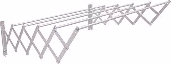 Droogrek Uittrekbaar Aluminium 80cm - Resistent all'Oxidazione e Corrosione - Montaggio Facile alla Parete - Pieghevole per Risparmiare Spazio - Utilizzabile Interno ed Esterno - Colore Argento - Droogrek alla Parete in Metallo