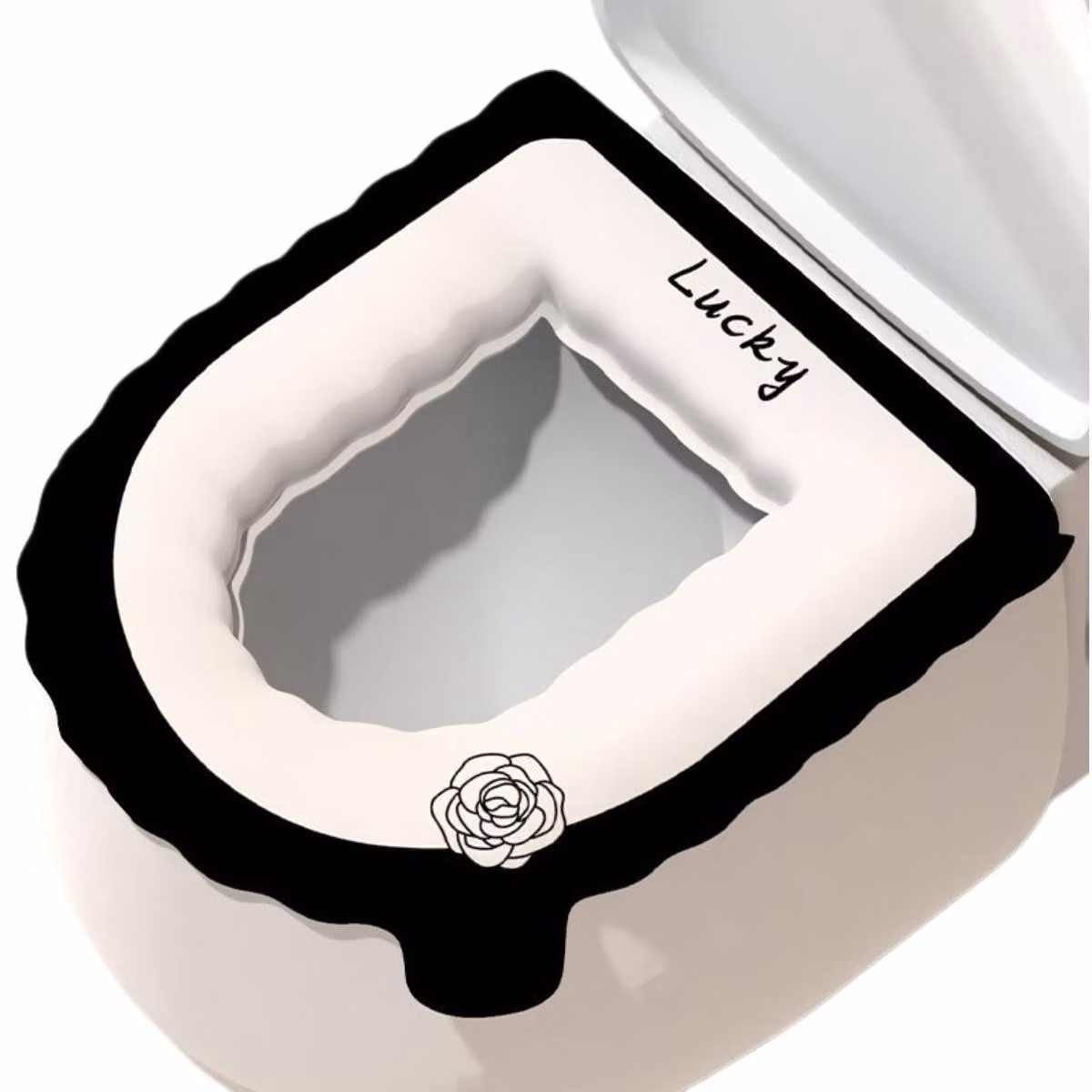 INF Copriwater impermeabile in plush bianco 33cm per casa 2 pezzi