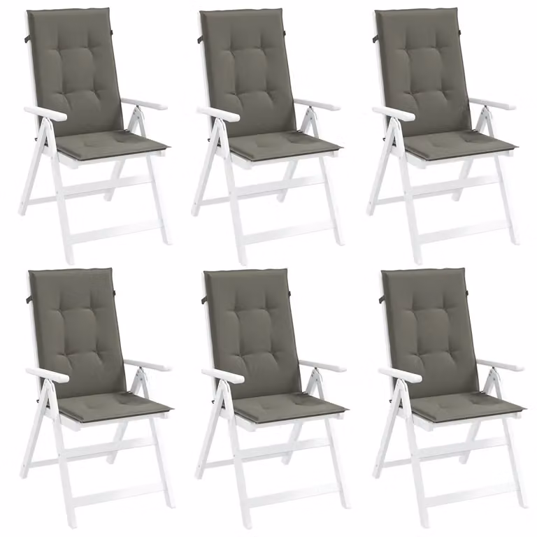 Cuscini per sedia con schienale alto vidaXL, colore grigio, in tessuto di poliestere e schiuma, L 120 cm x H 50 cm x P 4 cm