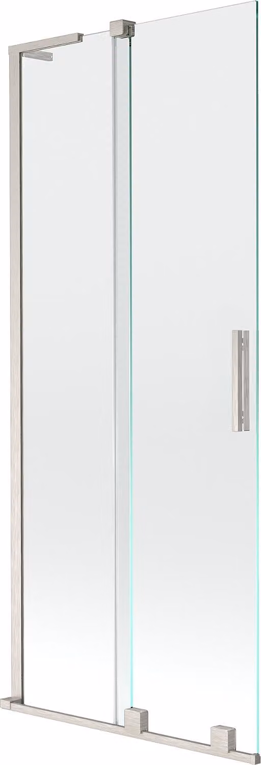 Mexen Velar L parete doccia a 2 ante scorrevoli 80 x 150 cm, trasparente, nichel spazzolato - 896-080-003-01-97