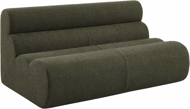 Poltrona bouclé sottovuota e compressa strutturata, 2 posti, verde