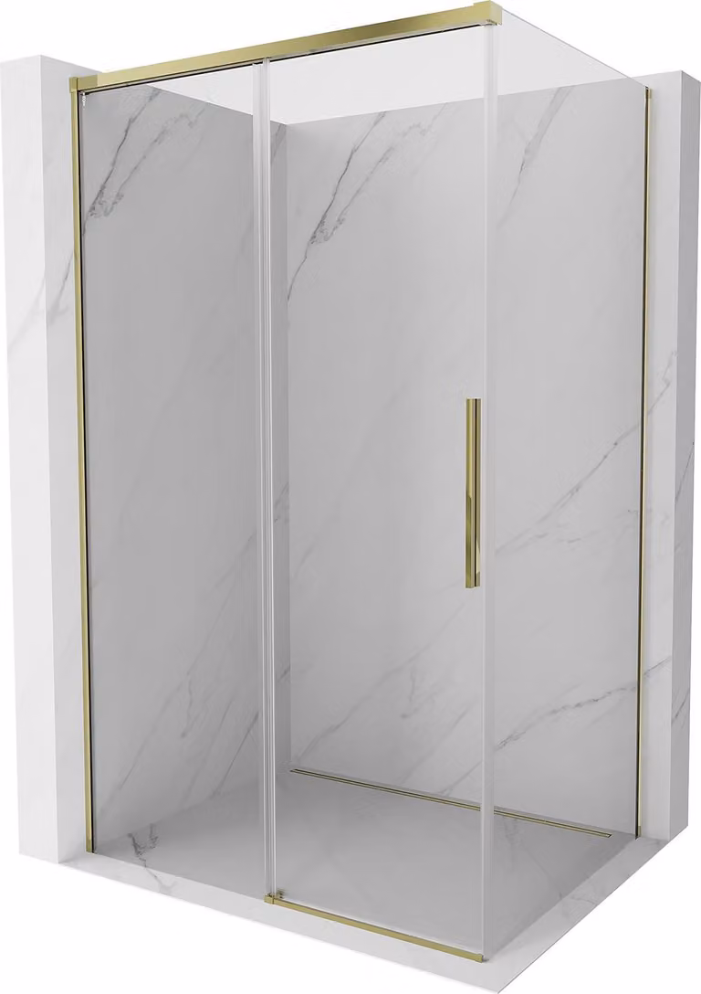 Mexen Rox cabina doccia scorrevole 160 x 75 cm, trasparente, oro - 8C2-160-075-50-00