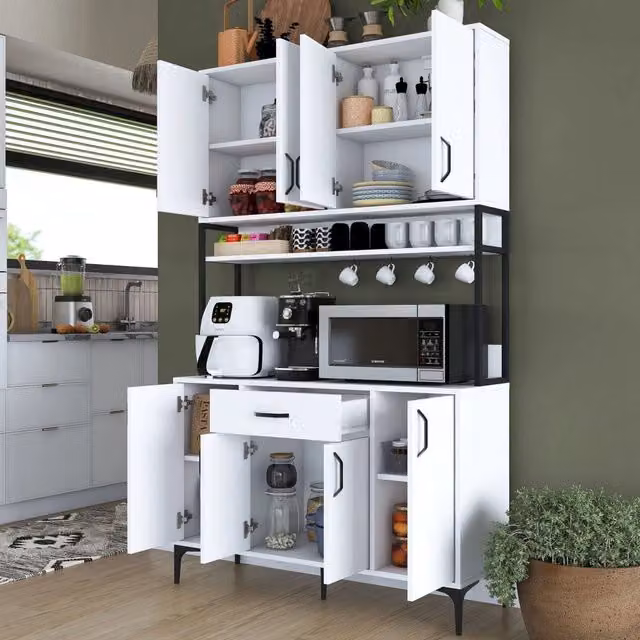 Madia Cavriago, Credenza 5 Ripiani, 120x40x199h cm Bianco