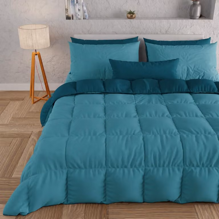 Coperta invernale, 220x260 cm, per 1-2 persone, colore petrolio "Tiffany", in microfibra