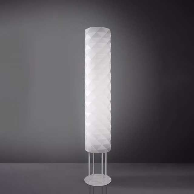 Piantana Moderna Prisma Polilux ® Bianco E Metallo 3 Luci E27