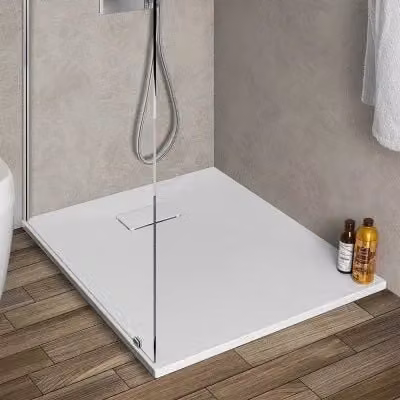 Piatto doccia rettangolare in resina INBAGNO serie Agorà bianco pietra L: 100 cm, P: 80 cm