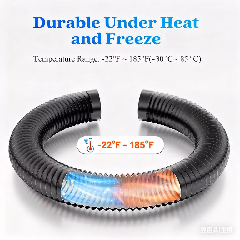 Tubo di aspirazione, diametro 150 mm, lunghezza 5 metri, a 5 strati in alluminio, con 2 fascette, per sistemi di ventilazione