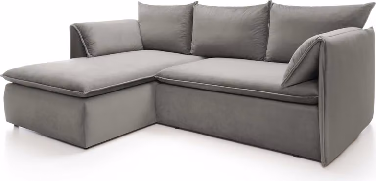 FURNLUX Divano angolare Grigio Oro e Nero 230cm / Colore principale: Grigio / Dimensioni: 230 x 91 x 166 cm
