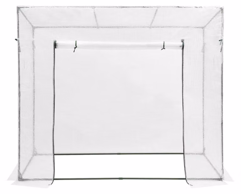 Serra per esterni - Serra da giardino autoportante - Finestre - Tetto inclinato - Struttura in acciaio - Tessuto in polietilene (PE) - Dimensioni: 200 x 77 x 170 cm - Colore: bianco