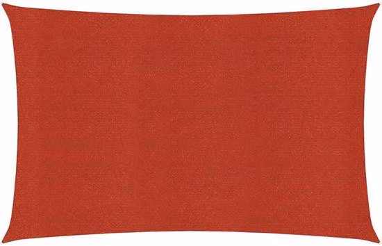 Telo ombreggiante in HDPE - 2,5 x 5 m - Rosso - Protezione UV al 90% - Rettangolare - Resistente al vento e all'acqua