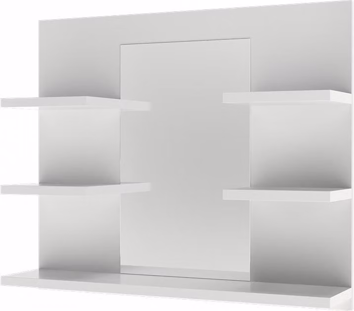 Specchio contenitore bagno Vicco Wilbur Bianco 58.8 x 50 cm con ripiani, Model 56239