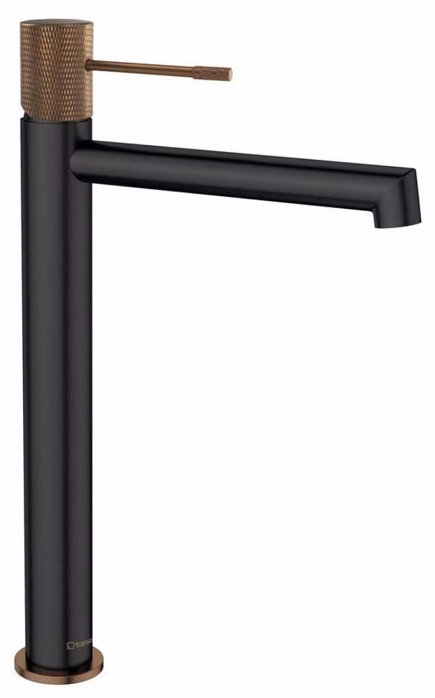 Sapho Solaria - Miscelatore per lavabo, nero opaco/rame WD006PG
