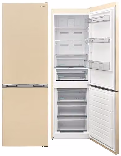 Sharp SJ-NBA21DMXJE - Frigorifero combinato, 331 Litri, Inverter, Classe E, No Frost, Beige