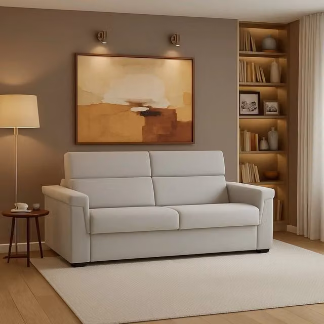 Divano 2 posti DMORA Flaibano in tessuto grigio con coperture sfoderabili L: 205 cm, P: 95 cm, H: 100 cm