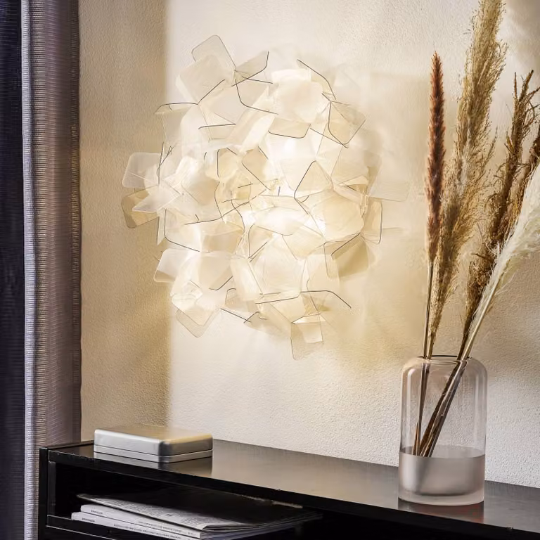 Slamp Applique da parete di design CLIZIA, Alluminio / Grigio / Zincato, Soggiorno / Sala da pranzo, Plastica, Design, Applique