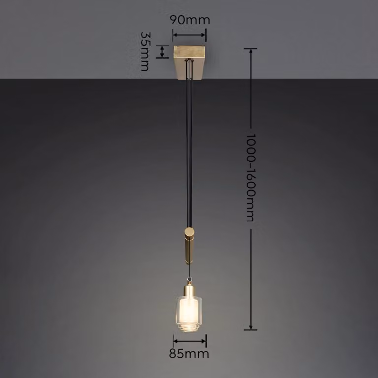 Reality Leuchten Lampada a sospensione Neralo, dimmerabile, Ottone / Oro, Soggiorno / Sala da pranzo, Metallo, Lampada a sospensione