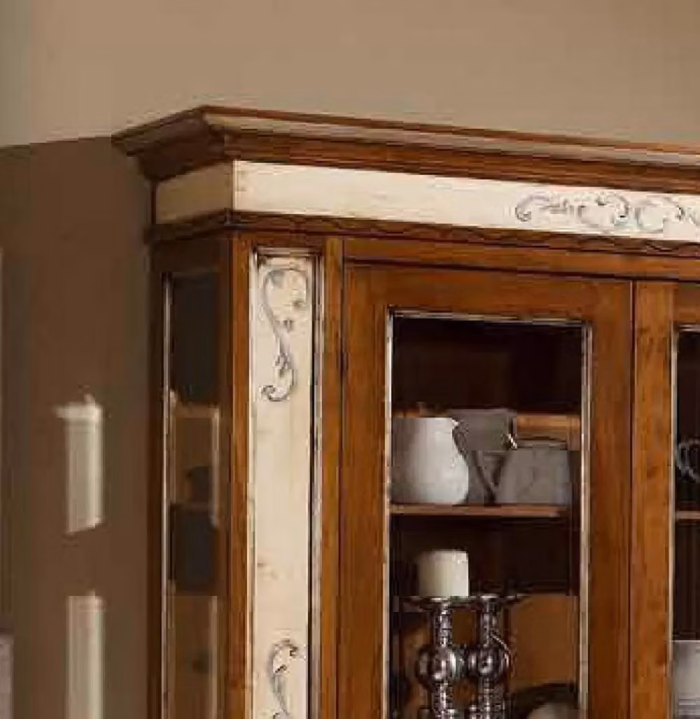 Set da pranzo classico Mobili 2G in legno laccato con tavolo rettangolare e sedie, disponibile in bianco o marrone – 4