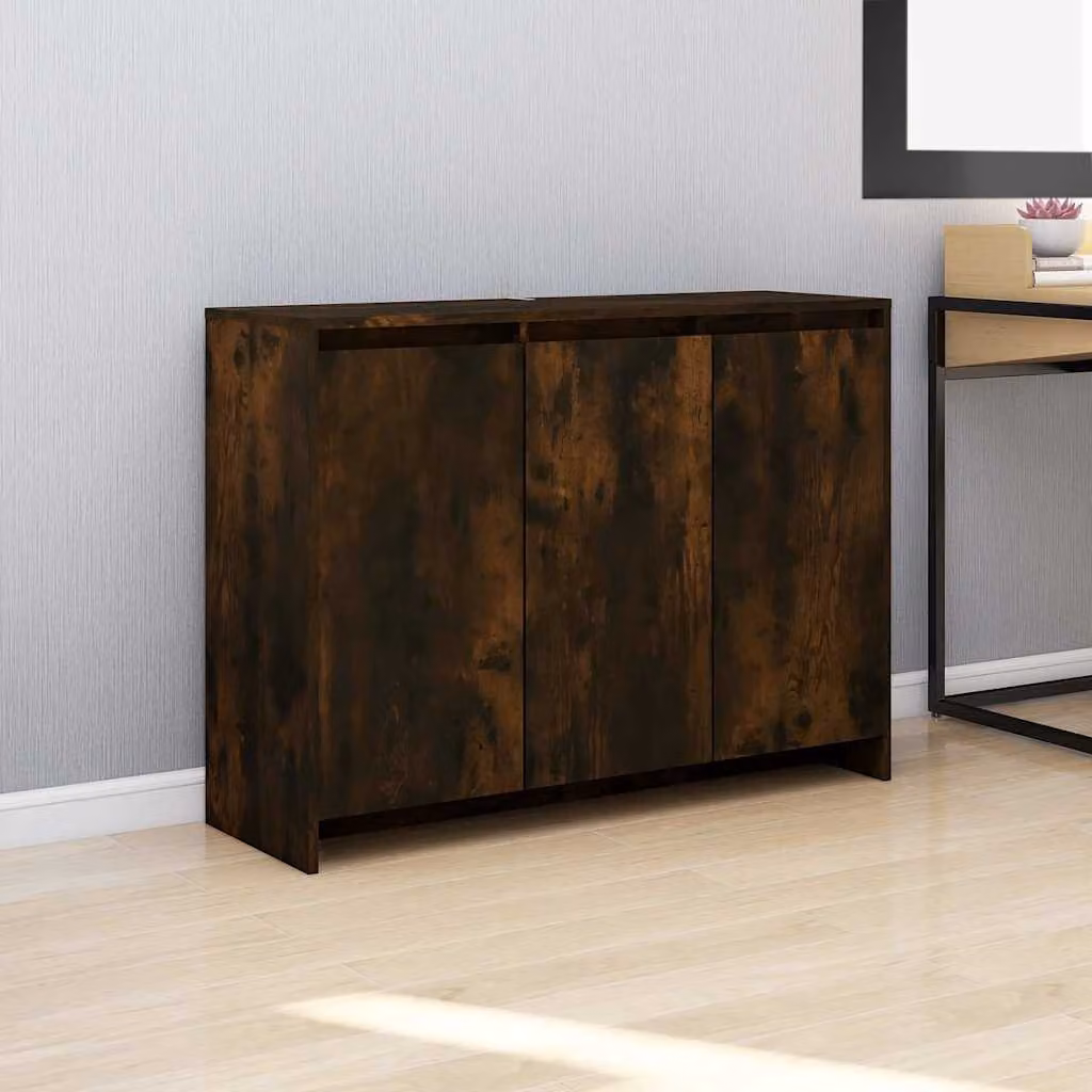 Credenza moderna vidaXL in rovere fumo e MDF, L 102 x P 33 x H 75 cm