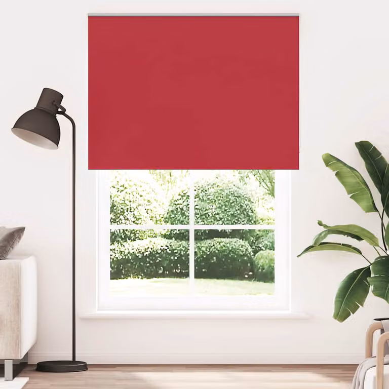 Tenda a Rullo Oscurante vidaXL Rossa in Poliestere L: 145 cm, H: 230 cm