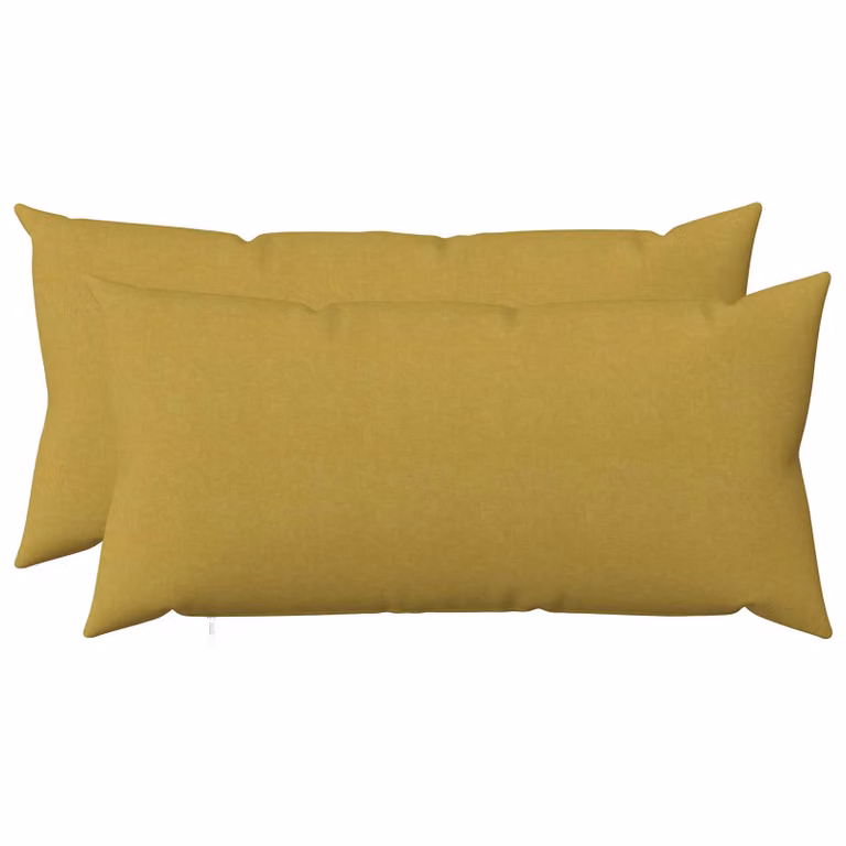 Set di 2 cuscini vidaXL HEERLEN rettangolari in tessuto verde e giallo con rivestimento lavabile