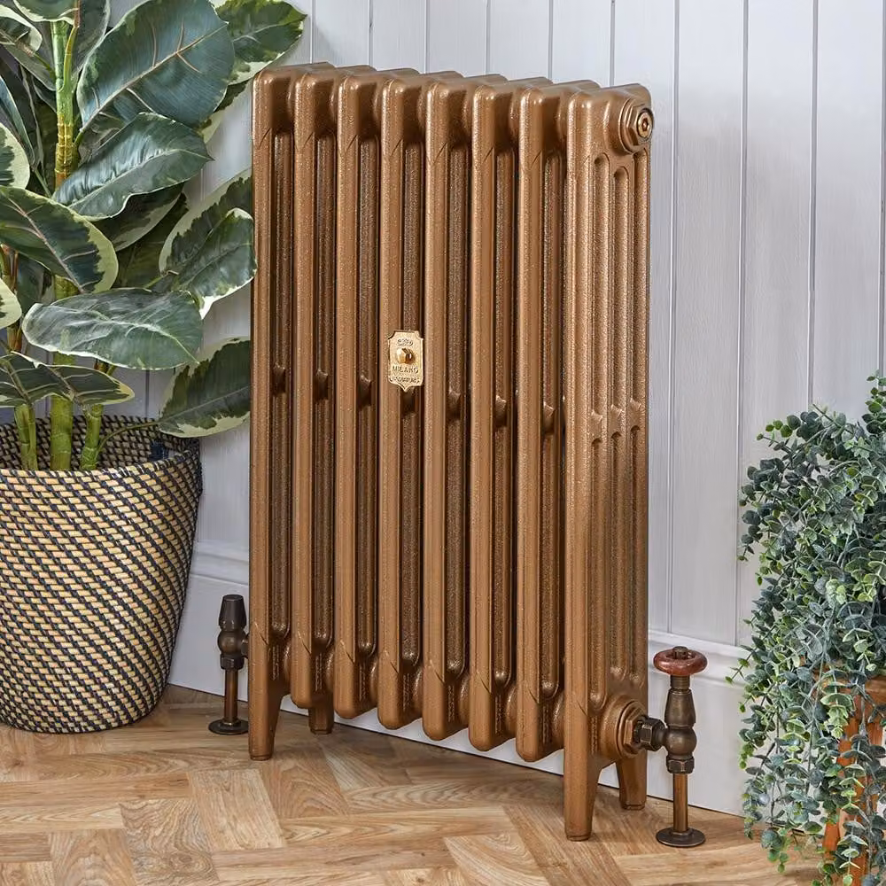 Radiatore in Ghisa a 4 Colonne - 760 mm di Altezza - Oro Bruciato - 760mm x 263mm