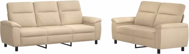 Set di 2 divani moderni vidaXL in tessuto beige con struttura in metallo per il tuo soggiorno