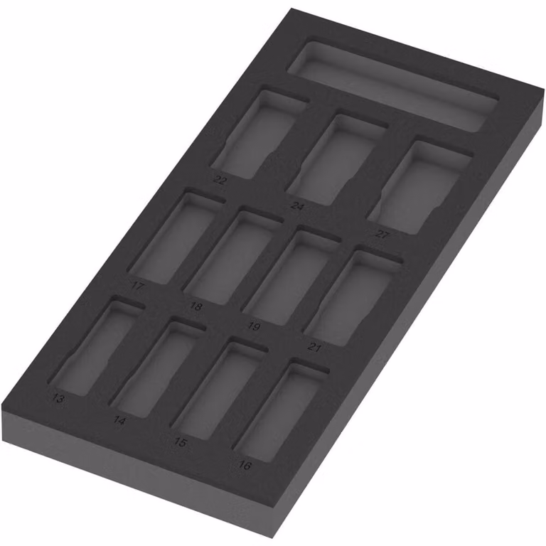 9825 Inserto in schiuma per set di bussole a innesto Zyklop C 1/2" Impaktor Deep, set 1, vuoto