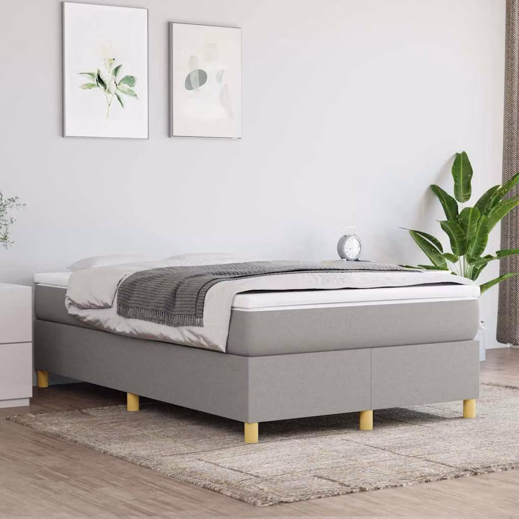 vidaXL Letto Ibrido con Giroletto a Molle e Materasso, Grigio e Bianco, L/P/H: 200 x 120 x 35 cm