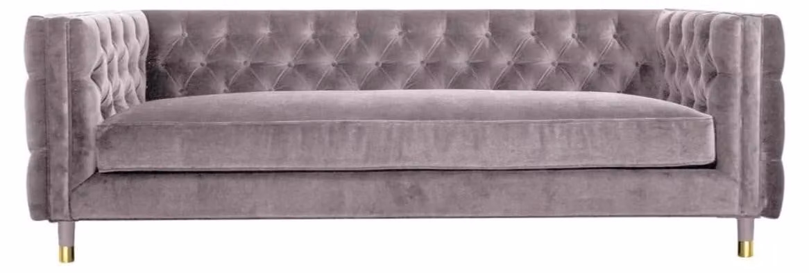 Chesterfield Sofa Taupe Möbel 4 sitzer xxl Big Textil Stoff Couchen Polster