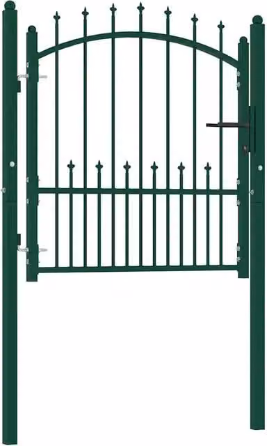 Cancello per recinzione EMMEN con punte 104x97 cm verde 146393