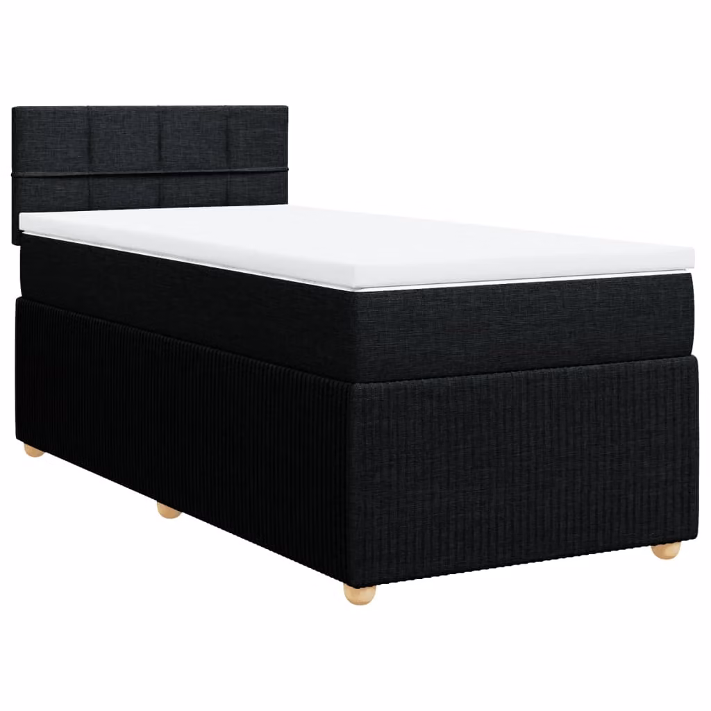 Giroletto a Molle con Materasso Nero 80x200 cm inTessuto