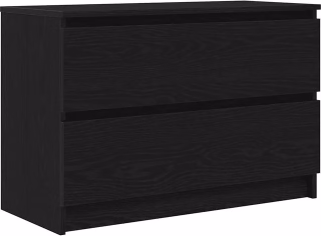Mobile porta TV moderno HELLOSHOP26 con 2 cassetti in legno composito nero L 80 cm x P 35 cm x H 54 cm