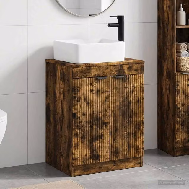 Set di mobili per il bagno Rovere Fumo Legno ingegnerizzato 3404227