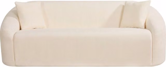 Divano lineare fisso in tessuto "Ondine" - 3 posti - Beige