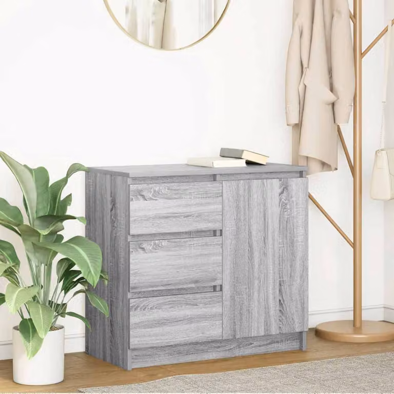 Credenza con cassetto vidaXL in MDF Grigio Sonoma, L 71 cm x P 35 cm x H 65 cm